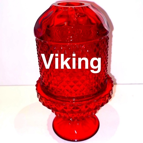 Fairy Lamp Diamond Point Ruby Red With Cadmium Glow - Picture 1 of 9